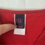 Wrapper  size medium 90s y2k Red gold 3/4 Sleeve Top baby brat v neck Photo 2