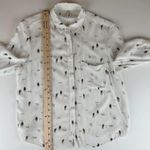 Bershka BSKGIRL Cactus Print Women's Button Down Long Sleeve Shirt White Size S Photo 5