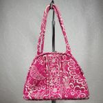 Vera Bradley VTG Eloise Bag Large Barbie Hot Pink Kiss Lock Dome Shoulder Purse Photo 5