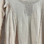 Free People  Cream Fringe Sleeve Scoop Neck Top Size XS Photo 6
