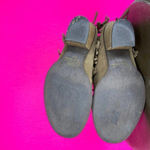 sbicca  Kathrin Taupe Suede Fringe Pull On Block Heel Boot Size 6.5 Photo 4