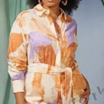 Eloquii NEW  Painted Linen Romper with pockets, women's size‎ 24 Photo 0