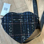 Betsey Johnson NWT BLACK n MULTICOLOR TWEED HEART LUV BETSEY CROSSBODY Photo 4