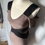 Marciano Women's S Taupe and Black Bandage Bodycon Mini Dress Party Cocktail Photo 4