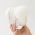 Faux Fur Cross Band Memory Foam Open Toe Fuzzy Fluffy House Slippers Cream 7-8 Photo 4