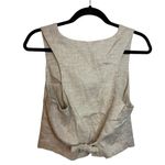 Sunday in Brooklyn  Beige Linen Button Front Vest Photo 1