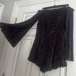 Tobi Grey Velvet Off the Shoulder Romper Photo 1