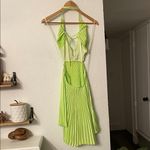 ALC Frank NWT A.L.C. Ari Pleated Satin In Green  Dress Size 4 Photo 6