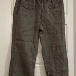 Sandro  Linen Cropped Taupe Pants Size 8 Photo 0