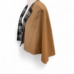 Babaton Aritzia  cashmere virgin wool camel and plaid cape shawl winter coat M/L Photo 2