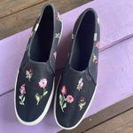 Keds x Kate Spade embroidered floral slip on platform sneakers size 10 Black Photo 1