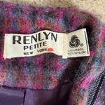 Renlyn Petite Plaid Wool Blend Jacket Career Wear Made in USA Size 8 Vintage Purple Photo 5