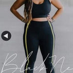 Zyia Active Women's Hi Rise Leggings Training‎ Black Neon Tape Size 14 Photo 0