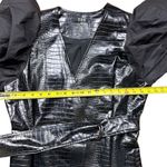 TOV Los Angeles Women's Black Faux Leather Puff Sleeves Wrap Dress Coat M Size M Photo 9