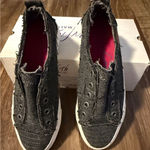 Blowfish Malibu Play Charcoal Herringbone Fabric Slip On Sneakers Size 8.5 Gray Photo 0