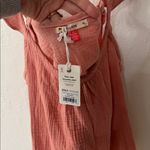 Marine layer  Jude Tank Top Flutter Sleeve Crinkled Cotton Rosette Pink NWT XL Photo 2