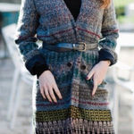 ZARA Western Boho Southwest Print Long Jaquard Knit Duster Cardigan Size Small Photo 0