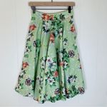 ZARA Woman Green Floral Circle Skirt XS Photo 0