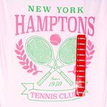 Hamptons Destinations Tennis Club Short Sleeve Graphic Tee Size XS Pink T Photo 3