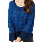 Style & Co NWOT Cobalt Blue Black Marled Sweater Photo 0