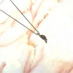 Silver tone half angel wing pendant necklace Photo 6