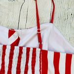 Style House Red & White Striped Button Front Midi Dress Photo 10