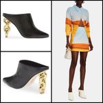 Cult Gaia ππ Nila Mule Leather Chain Heel ~ Black 39 New without Box Photo 2