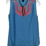 J.Crew Neon Embroidered Sleeveless Silk Blend Geometric Patterned Blouse 6 Photo 0