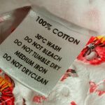 NWT Red and White Smocked Puff Sleeve Blouse with Tie Front Size M Photo 3