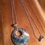 Abalone Wreath Design Sterling Silver Pendant Stainless Steel Necklace Photo 4