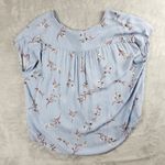 Como vintage  Blouse Top Blue Floral Pattern Sleeveless Womens Size XXL 2XL Photo 6