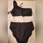 Ralph Lauren  Cutout One Shoulder Women One Piece Swimsuit Black & White Size 12 Photo 2