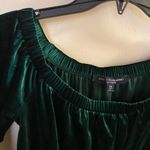 One Clothing Womens Green Velvet Off The Shoulder Top M Medium Long Sleeve Shirt Photo 4