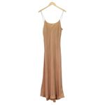 J.Crew  Gwyneth Cupro Blend Slip Dress Size 12 Pale Mocha Midi Sheath Minimalist Photo 1