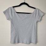 Brandy Melville  JOHN GALT Light Blue Ribbed Off Shoulder Top Women’s One Size Photo 5