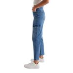 EXPRESS  - High Waisted Medium Wash Straight Ankle Cargo Jeans Sz 10 Long Photo 1