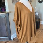 Mod Ref  Rust V Neck Top Womens XX Large Autumn Gold Short Sleeve Photo 1