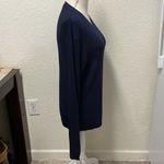 Kenneth Cole  New York Navy Blue V-neck Long Sleeve Ribbed Sweater Photo 4