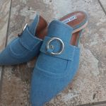 Cape Robbin Anthro  Denim Ring Mule Pointed Loafers 8 Photo 2