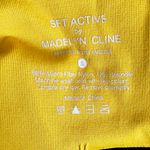 Set Active Women's Ribbed Detail Stretch High Waisted Seamless Leggings Yellow S Photo 1