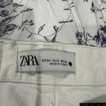 ZARA  Women's White Ripped Straight Leg Jeans Size 2 High Rise Photo 4
