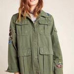 Anthropologie Dolan Payton Oversized Utility Jacket Military Floral Embroidered Photo 0