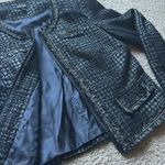 Apt. 9  Women's Charcoal Tweed Shimmer Blazer with Fringe Photo 3