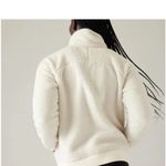 Athleta Jacket Womens Medium Ivory Tugga Sherpa Pockets Athleisure Photo 1