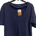 Urban Outfitters NWT  Marin Navy Blue cut out V neck tee Photo 4