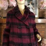Coach RED & BLACK PLAID WOOL & ALPACA BLEND OVERSIZED MOHAIR COAT (S) Photo 7
