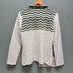 Missoni Exclusively Misook White and Green Chevron Collared Cardigan M Photo 7