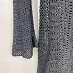 Free People  Open Knit Crochet Mini Dress Black XS Boho Festival Beach Coverup Photo 4