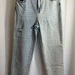 Risen High Rise Distresed Crop Straight Denim Jeans Light Wash Size 7/28 0437 Blue Photo 0