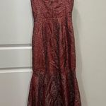 Monique Lhuillier ML Red Metallic High Low Gown Size 6 US $595 Photo 9